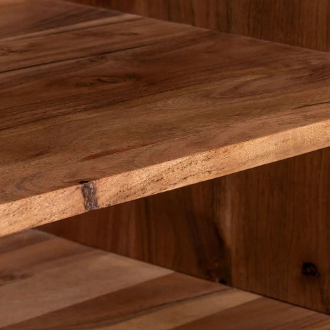 Asmani Acacia Wood TV Cabinet with Shelf | Media Console – Oakvello
