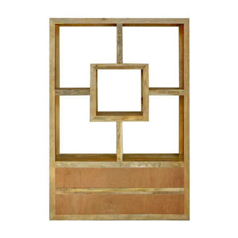 Quinton Solid Mango Wood Bookcase | Living Room Display Storage – Oakvello