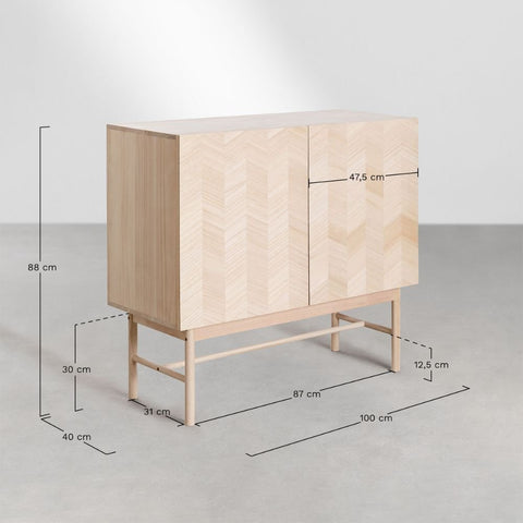 Garrik Solid Wood Sideboard | Living Room Storage Cabinet – Oakvello