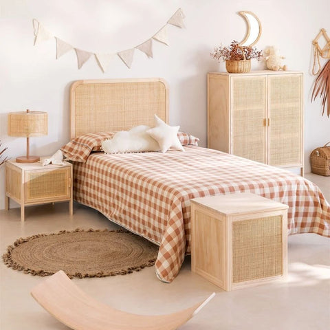 Reyna Rattan & Solid Wood 2-Door Sideboard | Boho Living Room Storage – Oakvello