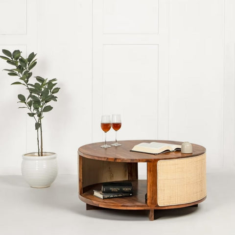 Solid Sheesham Wood Coffee Table | Durable Living Room Centre Table – Oakvello
