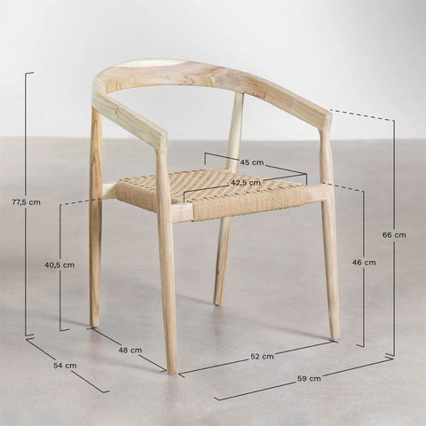 Visby Solid Teak Wood Dining Chair | Scandinavian Kitchen Seating – Oakvello