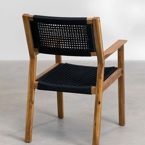 Tenay Square Solid Wood Dining Chair with Armrests | Kitchen Seating – Oakvello