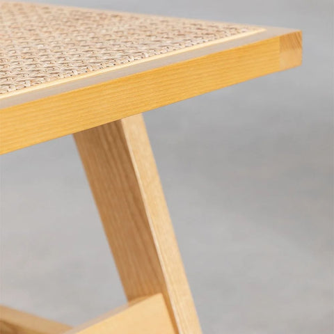 Lali Ash Wood & Rattan Dining Chair | Solid Wood Kitchen Seating – Oakvello