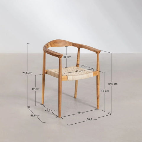 Kiemer Solid Wood Dining Chair with Armrests | Premium Kitchen Seating – Oakvello