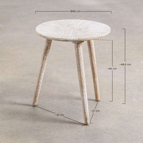 Nabordi Round Solid Mango Wood Coffee Table | Living Room Centre Table – Oakvello