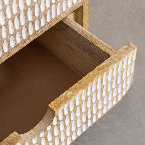 2-Drawer Solid Mango Wood Bedside Table | Bedroom Nightstand – Oakvello