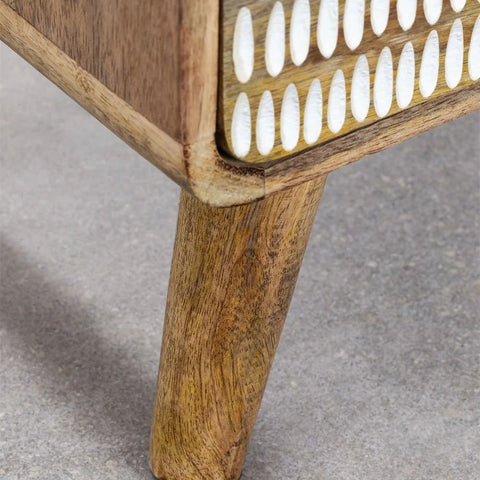 3-Drawer Solid Mango Wood Bedside Table | Bedroom Nightstand – Oakvello