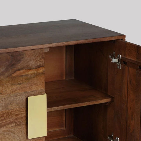 Jodhpuri Grey Solid Wood Sideboard | Living Room Storage Cabinet – Oakvello