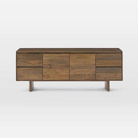 Natural Solid Wood Sideboard TV Cabinet | Media Console & Storage – Oakvello