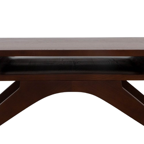 Kairos Cross Coffee Table | Solid Sheesham Wood | Dark Walnut Finish