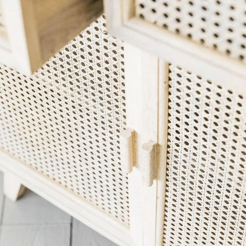 Solid Wood Side Cabinet with 2 Doors & Drawers | Living Room Storage – Oakvello