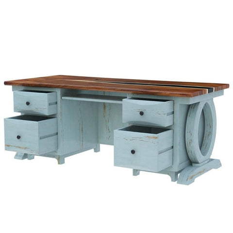 Jodhpur Two-Tone Solid Wood Office Table | Home Office Writing Desk – Oakvello