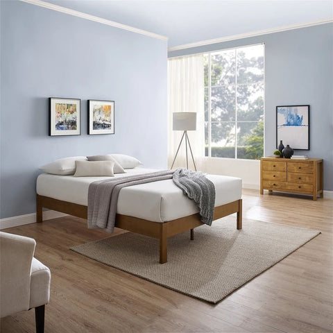 Modern Brown Solid Wood Bed | Contemporary Bedroom Furniture – Oakvello