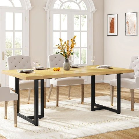 Modern Solid Sheesham Wood Kitchen Dining Table | Dining Room Furniture – Oakvello