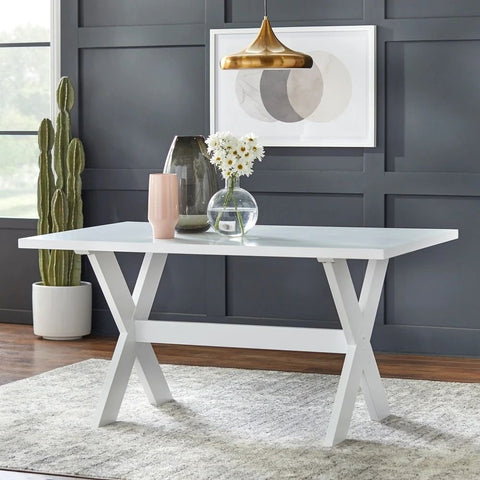 Sumner X-Base Solid Wood Dining Table | Simple Living Kitchen Furniture – Oakvello