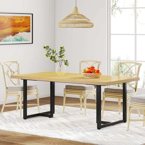 Modern Solid Sheesham Wood Kitchen Dining Table | Dining Room Furniture – Oakvello