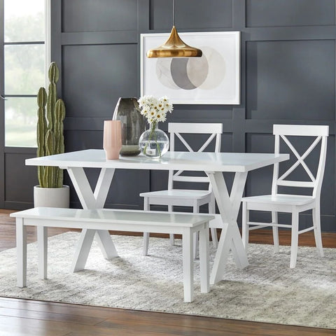 Sumner X-Base Solid Wood Dining Table | Simple Living Kitchen Furniture – Oakvello