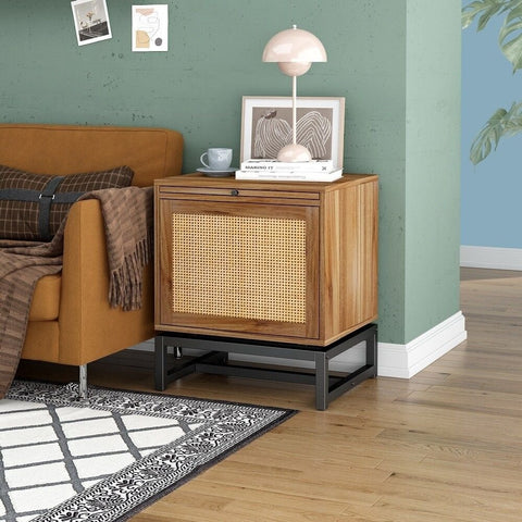 Solid Wood Accent Bedside Table | Stylish Bedroom Nightstand – Oakvello