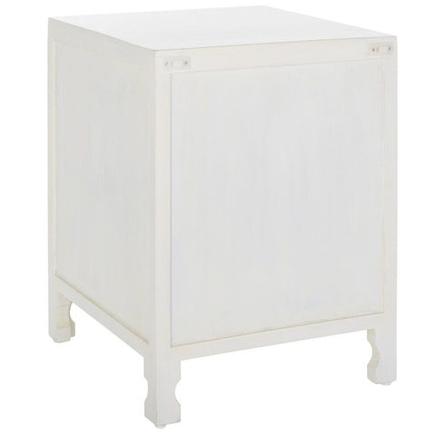 Solid Wood Single Door Bedside Table with 2 Shelves | Bedroom Nightstand – Oakvello