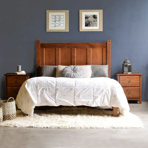 Walnut Finish Solid Wood Platform Bed | Modern Bedroom Furniture – Oakvello
