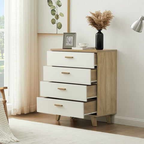 Solid Wood 4-Drawer Cabinet | Bedroom & Living Room Storage – Oakvello