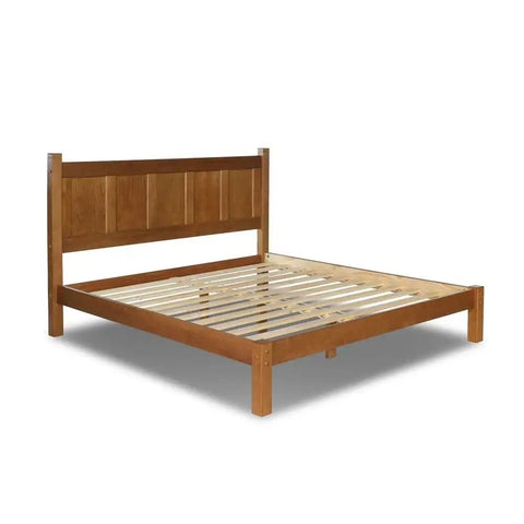 Walnut Finish Solid Wood Platform Bed | Modern Bedroom Furniture – Oakvello