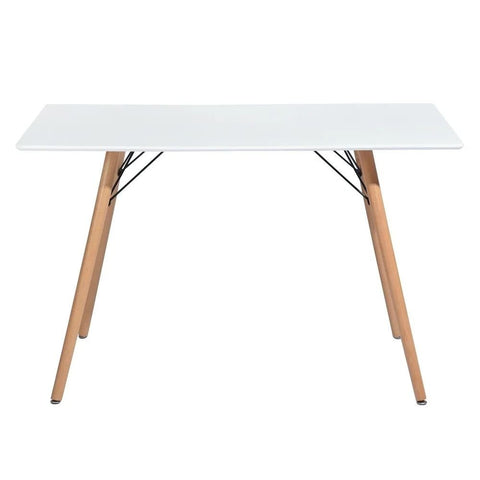 White Rectangular Solid Wood Dining Table | Seats 4-6 | Kitchen Furniture – Oakvello