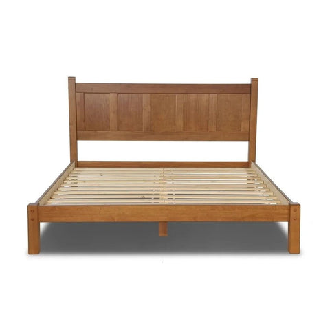 Walnut Finish Solid Wood Platform Bed | Modern Bedroom Furniture – Oakvello