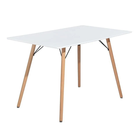 White Rectangular Solid Wood Dining Table | Seats 4-6 | Kitchen Furniture – Oakvello