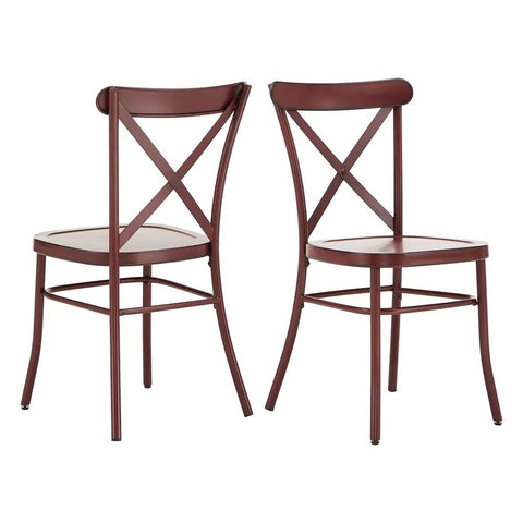 Metal Dining Chair Set of 2 | Industrial Style Kitchen Seating – Oakvello