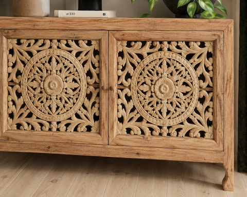 2-Door Solid Wood Cabinet | Versatile Storage Furniture – Oakvello