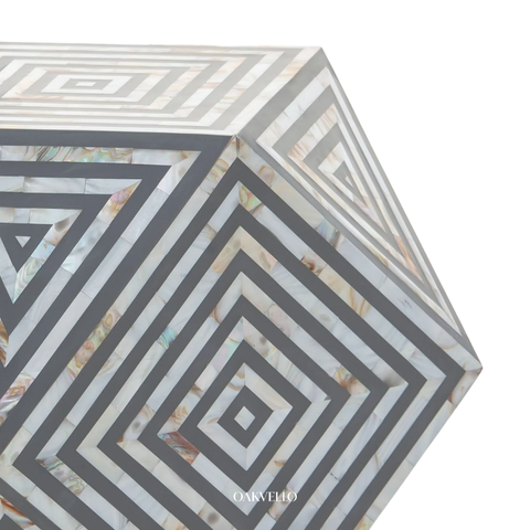 Vortex Geo Bone Inlay Side Table