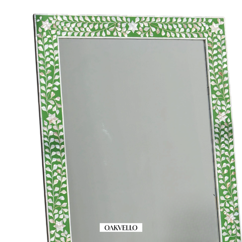 Green Vine Bone Inlay Full Length Mirror – 180 x 100 cm
