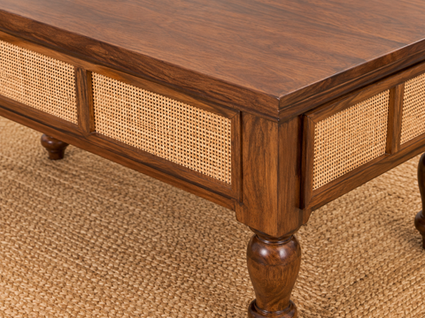 Solid Sheesham Wood Coffee Table | Premium Living Room Centre Table – Oakvello