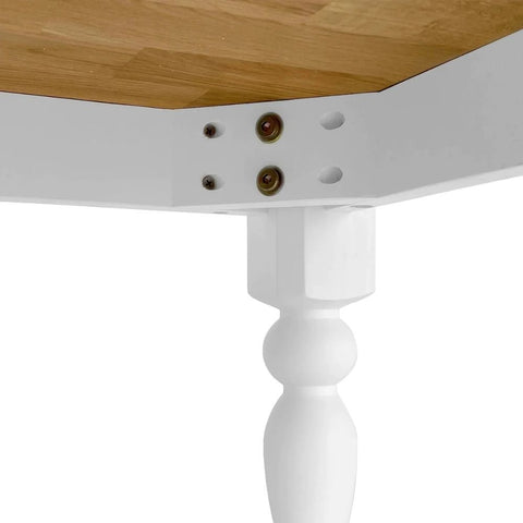 Natural & White Solid Wood Coffee Table | Two-Tone Living Room Furniture – Oakvello