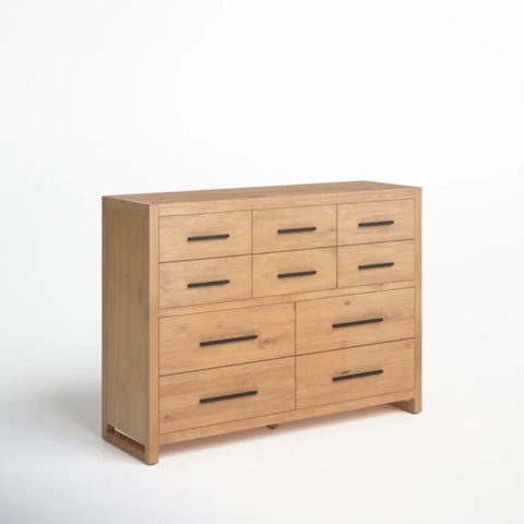 Solid Wood 10-Drawer Chest | Large Bedroom Storage Dresser – Oakvello