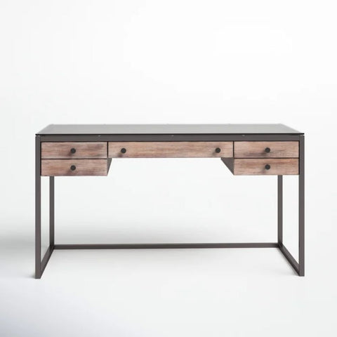 Rectangular Solid Wood Desk | Home Office Writing Table – Oakvello