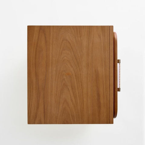 Oscar Cane & Solid Wood Bedside Table | Boho Bedroom Nightstand – Oakvello