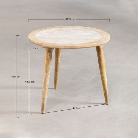 Diborna Solid Mango Wood Coffee Table | Living Room Centre Table – Oakvello