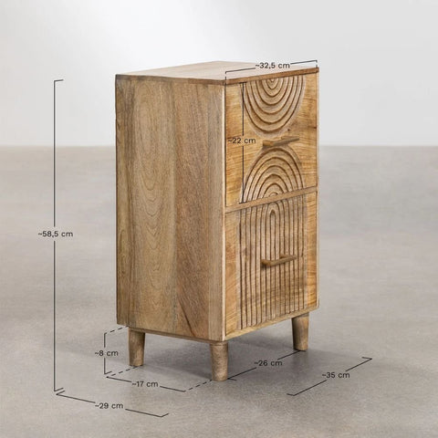 Langson Solid Mango Wood Bedside Table | Bedroom Nightstand – Oakvello