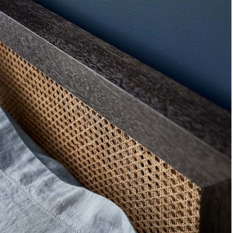 Dylan Solid Wood Cane Bed | Handcrafted Rattan Bedroom Furniture – Oakvello