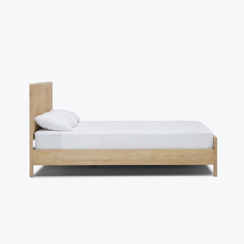 Rattan & Solid Wood Bed | Handcrafted Boho Bedroom Furniture – Oakvello