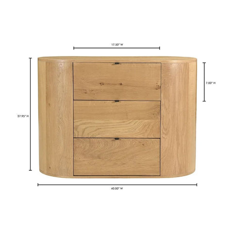 3-Drawer Solid Mango Wood Chest | Bedroom Storage Dresser – Oakvello