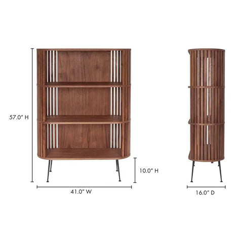 3-Shelf Solid Mango Wood Bookshelf | Living Room Display Storage – Oakvello