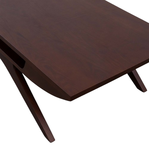 Kairos Cross Coffee Table | Solid Sheesham Wood | Dark Walnut Finish