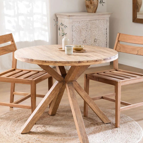 Naele Round Solid Wood Dining Table | Kitchen & Dining Furniture – Oakvello