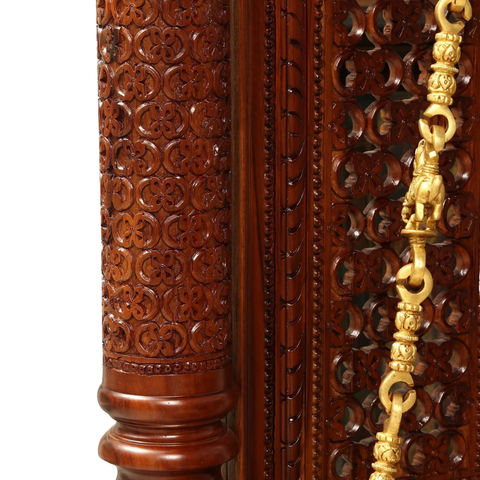 The Hindola Grand – Handcrafted Solid Wood Royal Swing with Brass Accents