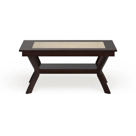 Beige Solid Wood Dining Table with Shelf | Kitchen & Dining Furniture – Oakvello
