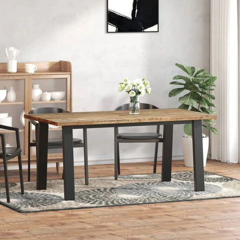 Brown Finish Solid Wood Dining Table | Kitchen & Dining Furniture – Oakvello